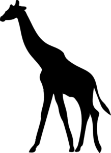 silhuetas de animais mamiferos para imprimir girafa