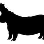 silhuetas de animais mamiferos para imprimir hipopotamo