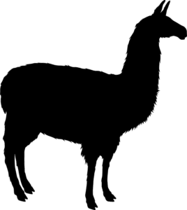 silhuetas de animais mamiferos para imprimir lhama