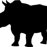 silhuetas de animais mamiferos para imprimir rinoceronte