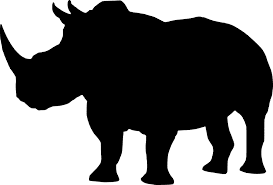 silhuetas de animais mamiferos para imprimir rinoceronte