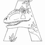 alfabeto de dinossauros para imprimir letra A