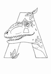 alfabeto de dinossauros para imprimir letra A