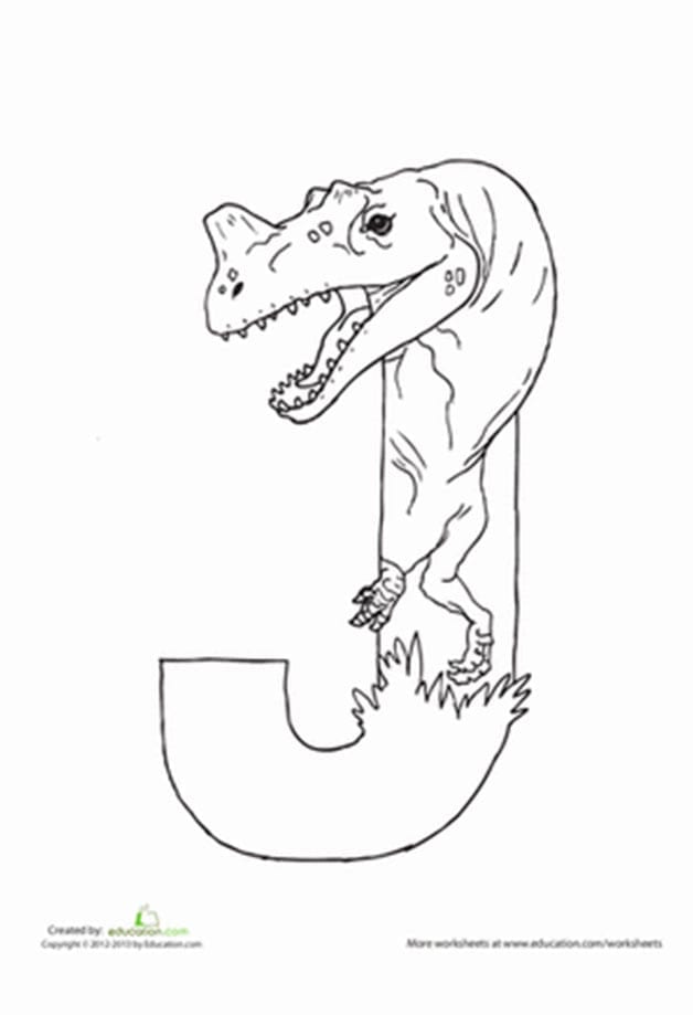 alfabeto de dinossauros para imprimir letra J