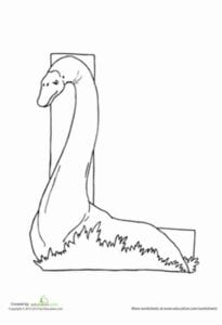 alfabeto de dinossauros para imprimir letra L