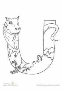 alfabeto de dinossauros para imprimir letra U