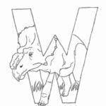 alfabeto de dinossauros para imprimir letra W
