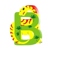 alfabeto ilustrado com dinossauros letra B