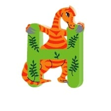 alfabeto ilustrado com dinossauros letra H