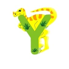alfabeto ilustrado com dinossauros letra Y