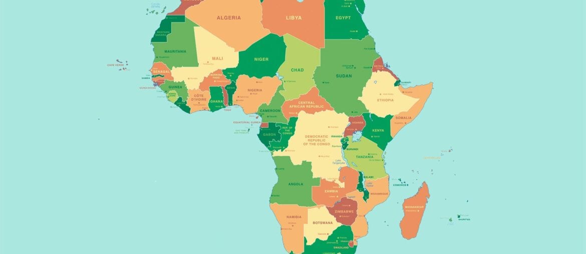 Mapas da África para colorir