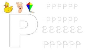 alfabeto pontilhado cursivo p