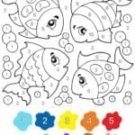 colorir por numeros peixes 01