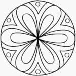 desenho de mandala com flores para colorir