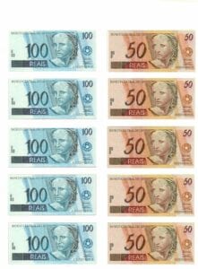 dinheiro para imprimir 50 e 100 reais