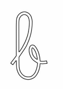 letra b cursiva para imprimir