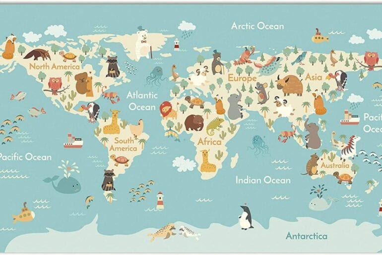 mapa mundi animal