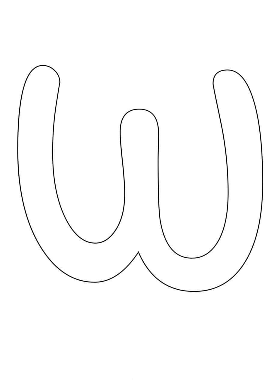 letras grandes para colorir w