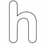 letra h minuscula cursiva